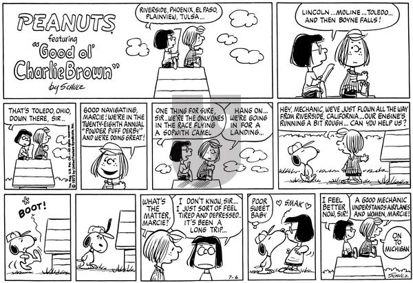 Peanuts on Sunday July 6, 1975 Comic Strip