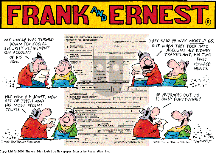 Frank and Ernest on Friday August 31, 2001 Comic Strip