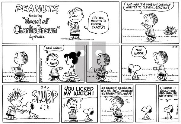 Peanuts on Sunday November 17, 1968 Comic Strip