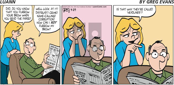 Luann on Sunday September 29, 2019 Comic Strip