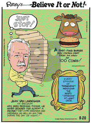 Ripley's Believe It or Not on Thursday August 20, 2020 Comic Strip