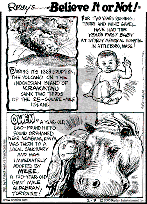 Ripley's Believe It or Not on Wednesday February 9, 2005 Comic Strip