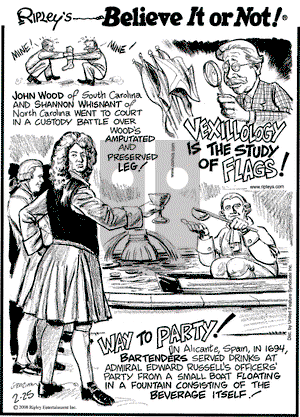 Ripley's Believe It or Not on Monday February 25, 2008 Comic Strip