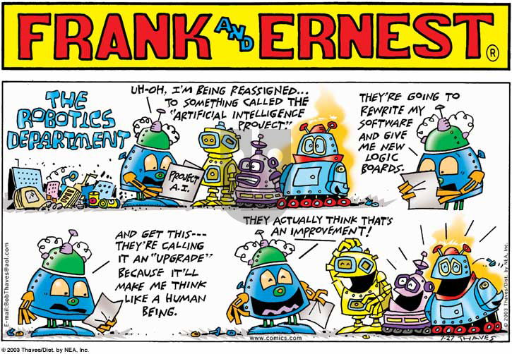 Frank and Ernest on Sunday July 27, 2003 Comic Strip