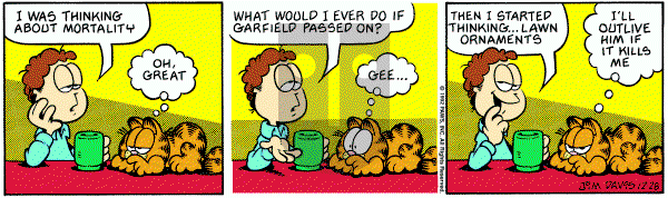 Garfield on Monday December 28, 1992 Comic Strip
