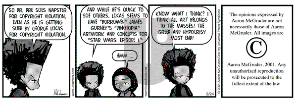 The Boondocks on Saturday February 24, 2001 Comic Strip