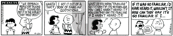 Peanuts on Thursday September 20, 1962 Comic Strip