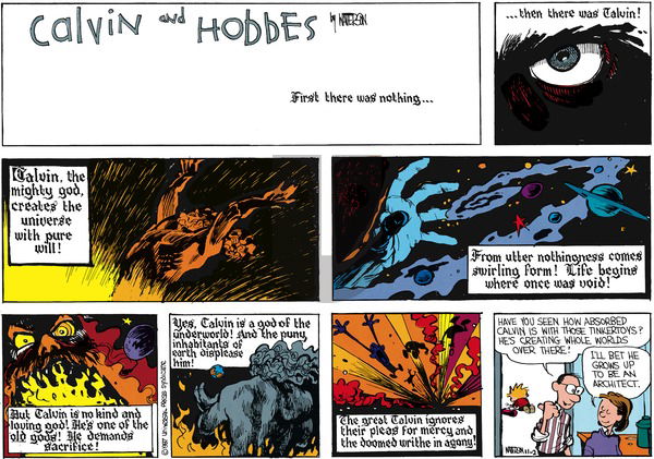 Calvin and Hobbes on Sunday December 6, 1987 Comic Strip