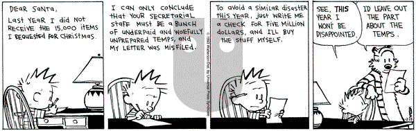 Calvin and Hobbes on Wednesday December 15, 1993 Comic Strip
