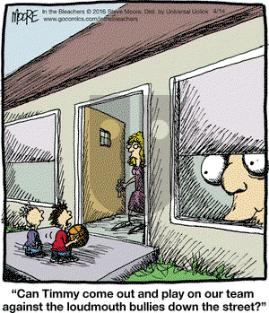 In the Bleachers on Thursday April 14, 2016 Comic Strip