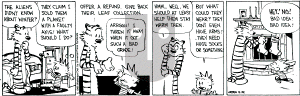 Calvin and Hobbes - Friday December 22, 1995 Comic Strip