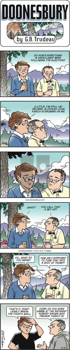 Doonesbury on Sunday November 1, 2015 Comic Strip