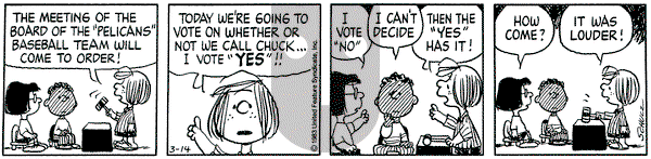Peanuts on Monday March 14, 1983 Comic Strip