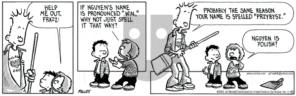 Frazz on Tuesday January 15, 2002 Comic Strip