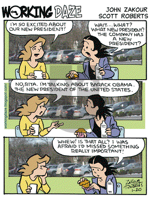 Working Daze on Tuesday January 20, 2009 Comic Strip