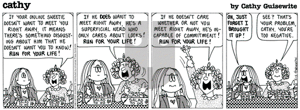 Cathy Classics on Wednesday May 15, 1996 Comic Strip