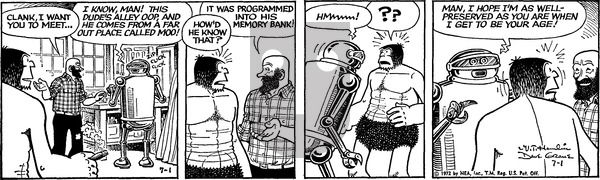 Alley Oop on Saturday July 1, 1972 Comic Strip
