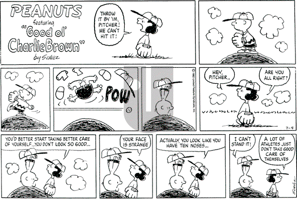 Peanuts - Sunday July 4, 1982 Comic Strip