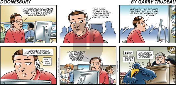 Doonesbury on Sunday October 2, 2016 Comic Strip