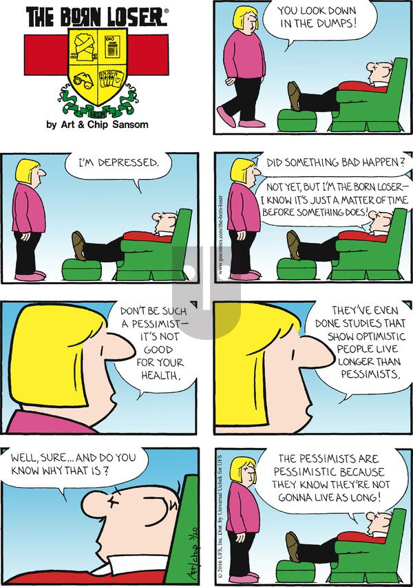 The Born Loser on Sunday March 20, 2016 Comic Strip
