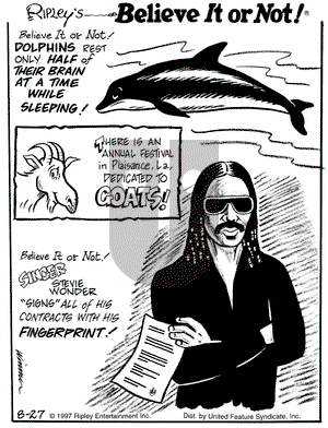 Ripley's Believe It or Not on Wednesday August 27, 1997 Comic Strip
