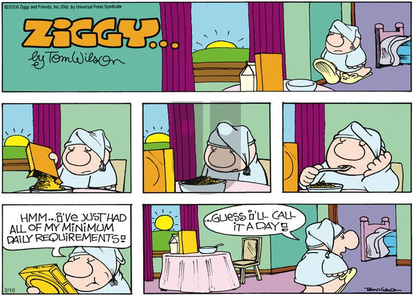 Ziggy on Sunday February 10, 2008 Comic Strip