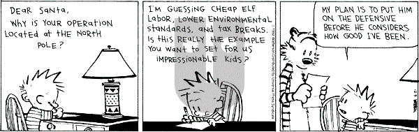 Calvin and Hobbes - Wednesday December 9, 1992 Comic Strip