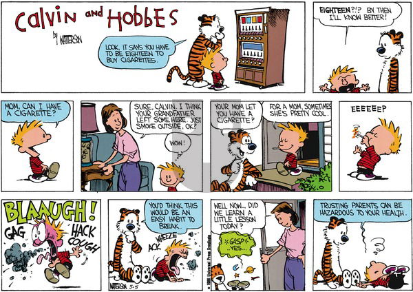 Calvin and Hobbes on Sunday May 25, 1986 Comic Strip