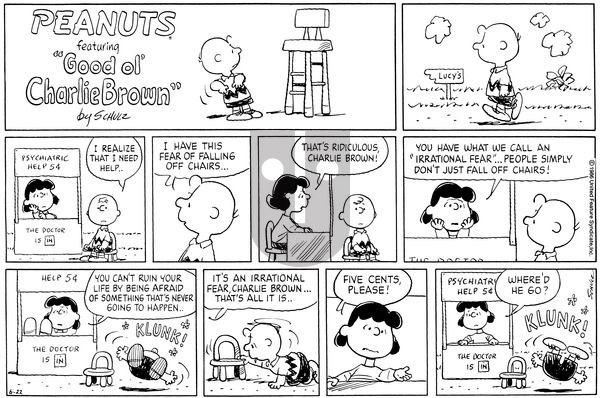 Peanuts on Sunday June 22, 1986 Comic Strip