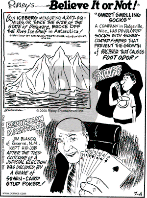 Ripley's Believe It or Not on Friday October 5, 2001 Comic Strip