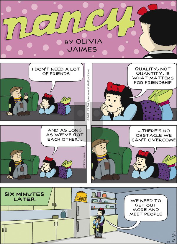 Nancy on Sunday June 10, 2018 Comic Strip