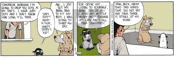 Get Fuzzy on Monday September 8, 2003 Comic Strip