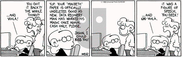 FoxTrot on Friday January 29, 1993 Comic Strip