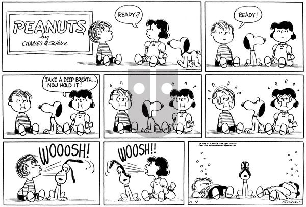 Peanuts on Sunday November 9, 1958 Comic Strip