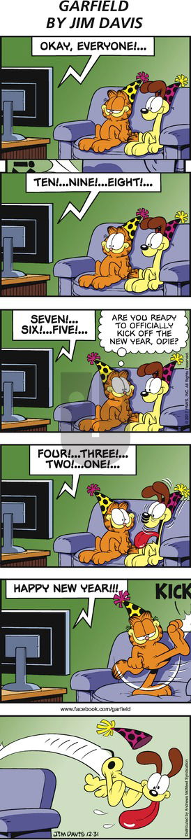 Garfield on Sunday December 31, 2017 Comic Strip