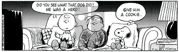 Peanuts on Monday March 23, 1992 Comic Strip