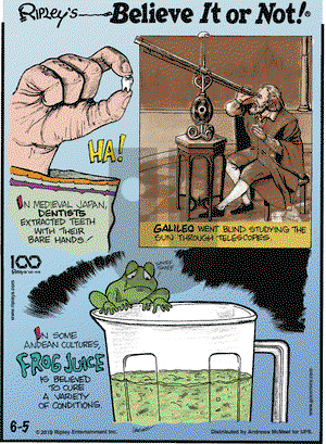 Ripley's Believe It or Not on Wednesday June 5, 2019 Comic Strip