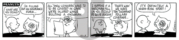 Peanuts on Monday December 3, 1973 Comic Strip