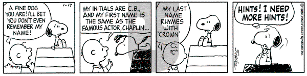 Peanuts on Friday January 17, 1986 Comic Strip