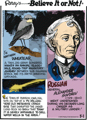Ripley's Believe It or Not on Tuesday May 1, 2012 Comic Strip
