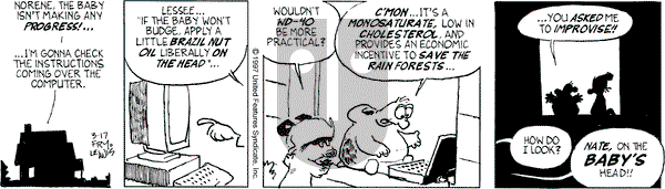 Over the Hedge on Monday March 17, 1997 Comic Strip