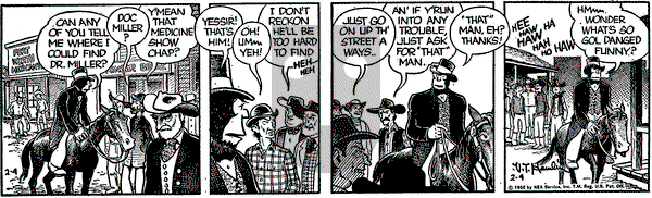 Alley Oop on Saturday February 4, 1956 Comic Strip