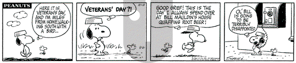 Peanuts on Wednesday November 11, 1970 Comic Strip