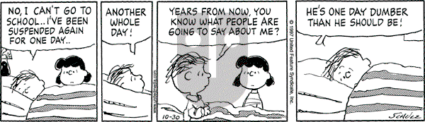 Peanuts - Thursday October 30, 1997 Comic Strip