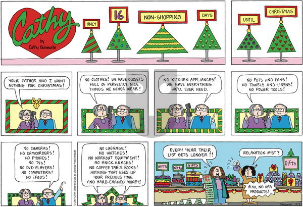 Cathy Classics on Sunday December 9, 2007 Comic Strip