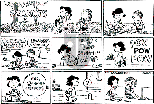 Peanuts - Sunday March 8, 1959 Comic Strip