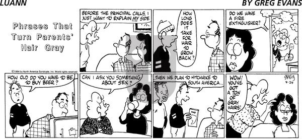 Luann on Sunday April 24, 1994 Comic Strip