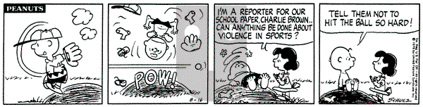 Peanuts on Monday August 16, 1976 Comic Strip