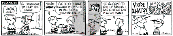 Peanuts on Monday July 24, 1961 Comic Strip