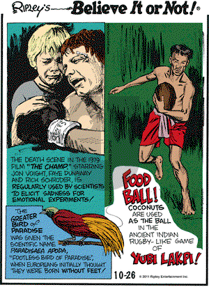 Ripley's Believe It or Not on Wednesday October 26, 2011 Comic Strip
